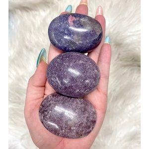 Gemmy Lepidolite palm stones